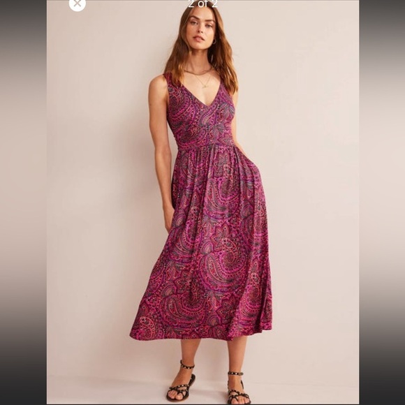 Boden Sleeveless Jersey Maxi Dress Size US 10 PETITE - Picture 2 of 10